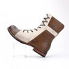 MEN'S RETRO COLORBLOCK SIDE ZIPPER LACE-UP BOOTS 78581937S