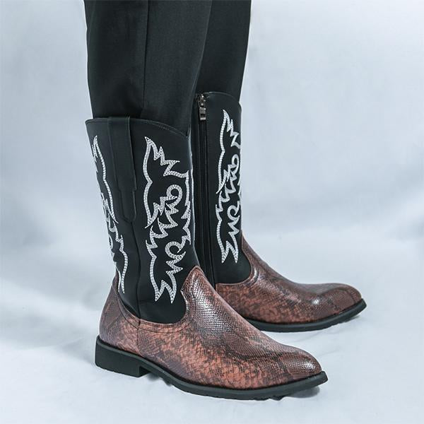 MEN'S RETRO EMBROIDERED KNIGHT BOOTS 69802405YL