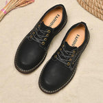 MEN'S RETRO TRENDY LACE-UP CASUAL WORK SHOES 13829634S