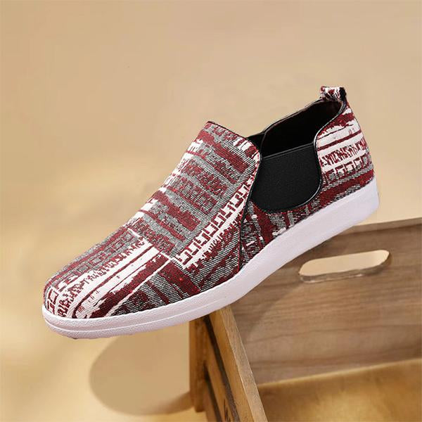 MEN'S CASUAL ETHNIC PATTERN SLIP-ON FLAT SHOES 88906855S