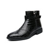 MEN'S FASHION CROCODILE PATTERN SIDE ZIPPER ANKLE BOOTS 75259248S