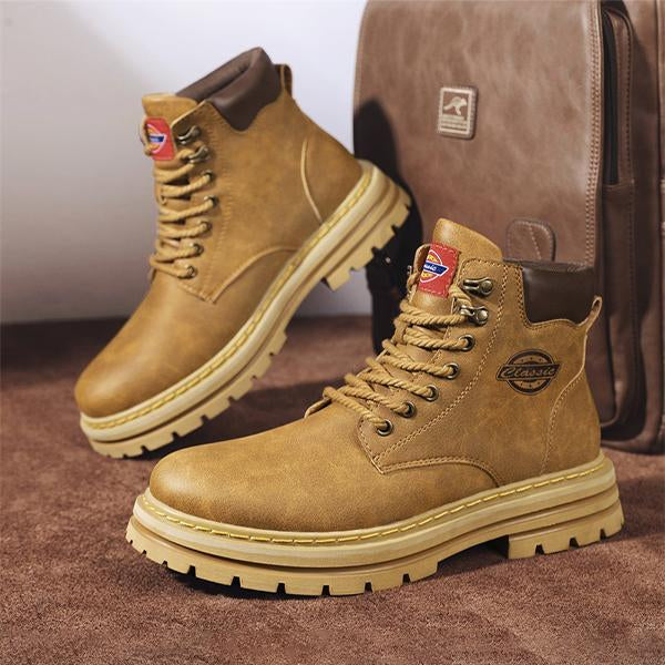 MEN'S YELLOW RETRO WORK LACE BOOTS 85146347S