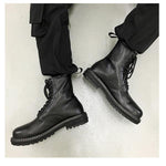 MEN'S WARM LINED FAUX FUR BLACK CASUAL LACE UP BOOTS 76991650YL