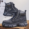 MEN'S RETRO DENIM THICK SOLE WORK STYLE BOOTS 62269045S