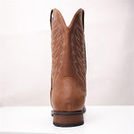 MEN'S EMBROIDERED RETRO SQUARE TOE COWBOY BOOTS 74065198YL