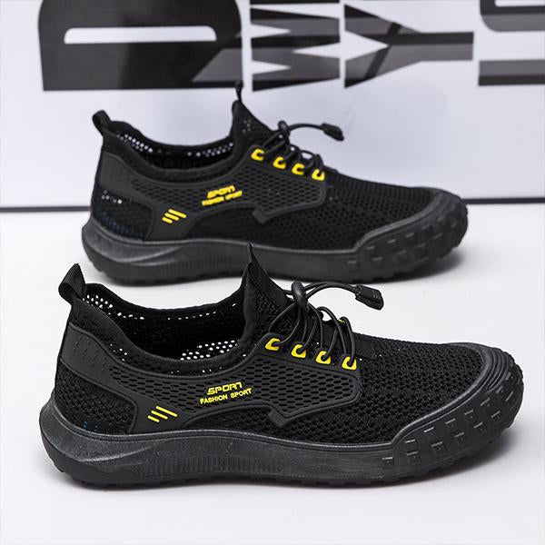 MEN'S BREATHABLE SLIP-ON HOLLOW MESH SHOES 21891899S