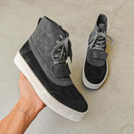 MEN'S HIGH-TOP SUEDE PATCHWORK CASUAL SNEAKERS 13790406S