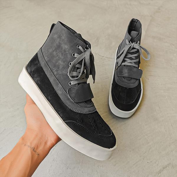 MEN'S HIGH-TOP SUEDE PATCHWORK CASUAL SNEAKERS 13790406S