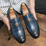 MEN'S BUSINESS FASHION STONE PATTERN LOAFERS 94752352S