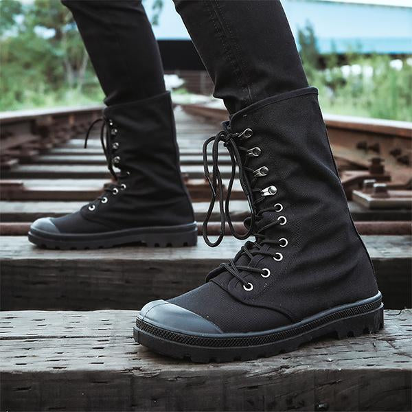 MEN'S CASUAL LACE UP CANVAS BOOTS 92156669YL