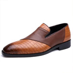 MEN'S STYLISH TEXTURED LEATHER SLIP-ON DRESS SHOES 15279050S