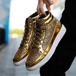 MEN'S STYLISH CASUAL SHINY HIGH-TOP SNEAKERS 59243087S