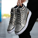 MEN'S STYLISH CASUAL SHINY HIGH-TOP SNEAKERS 59243087S