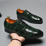 MEN'S CROCODILE PATTERN VINTAGE SLIP-ON DRESS SHOES 20799054S