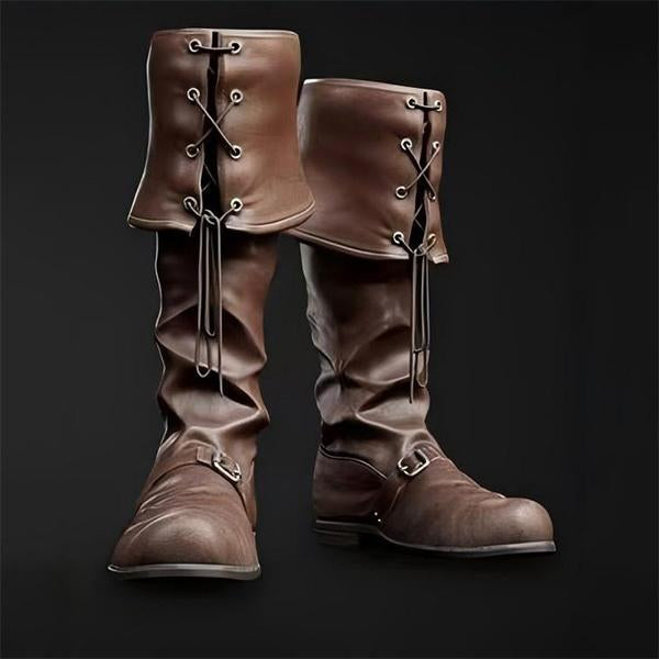 MEN'S MEDIEVAL CUFFED RETRO OVER THE KNEE KNIGHT BOOTS 72158738YL