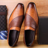 MEN'S STYLISH TEXTURED LEATHER SLIP-ON DRESS SHOES 15279050S