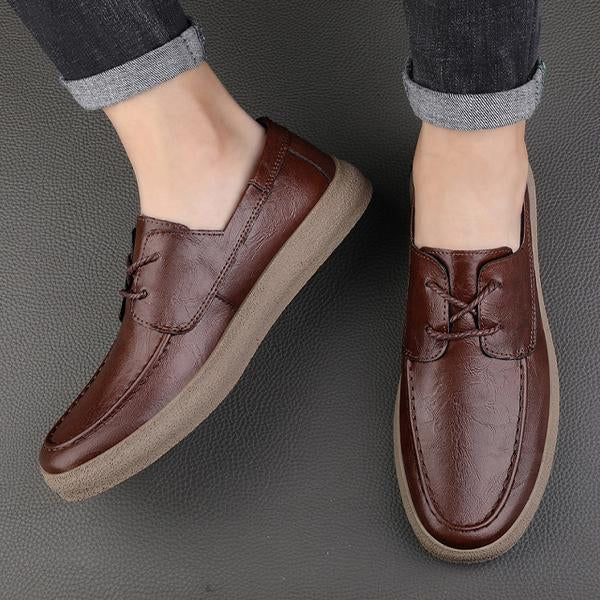 MEN'S RETRO LACE-UP CASUAL LEATHER SHOES 83370708S