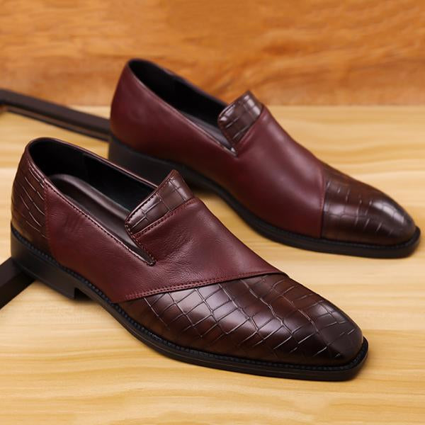 MEN'S STYLISH TEXTURED LEATHER SLIP-ON DRESS SHOES 15279050S