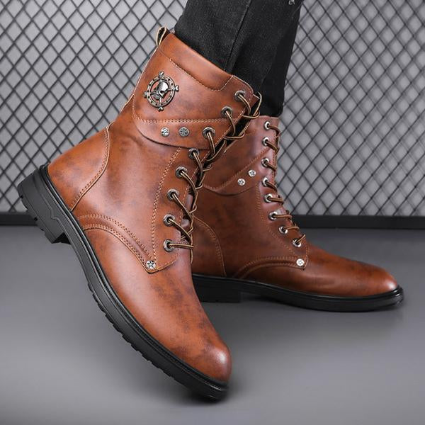 MEN'S RETRO WIDE-LAST NON-SLIP RUBBER-SOLED LACE-UP BOOTS 88083175S