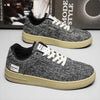 MEN'S BREATHABLE CASUAL THICK SOLE LINEN CANVAS SNEAKERS 42339517S