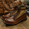 MEN'S RETRO COLOR BLOCKED LACE UP BOOTS 65119002YL