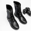 MEN'S STYLISH BELT BUCKLE CASUAL LACE-UP BOOTS 39993332S