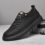 MEN'S STYLISH CASUAL LACE-UP LEATHER SNEAKERS 63440216S