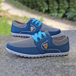 MEN'S CASUAL CONTRAST COLOR DRIVING CANVAS SHOES 39953224S