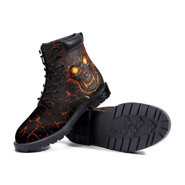 MEN'S HOLIDAY SKULL PRINT LACE UP BOOTS 92259441YL