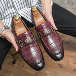 MEN'S BUSINESS FASHION STONE PATTERN LOAFERS 94752352S