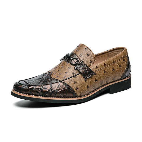 MEN'S RETRO CROCODILE PATTERN DESIGN CASUAL LEATHER SHOES 43307053YL