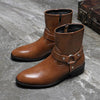 MEN'S RETRO POINTED SIDE ZIPPER SHORT BOOTS 52103314YL