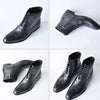 MEN'S FASHION SIDE ZIPPER BROGUE VINTAGE ANKLE BOOTS 16752214S