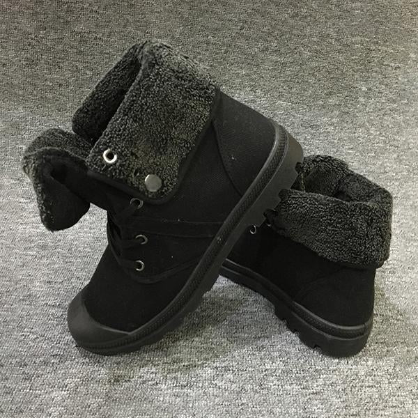 MEN'S CASUAL HIGH TOP PLUSH CANVAS COTTON BOOTS 32375295S