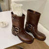 MEN'S METAL STYLE SOLID COLOR RETRO BOOTS 10436074YL