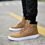 MEN'S CASUAL LETTER HIGH TOP CANVAS SHOES 34738690S