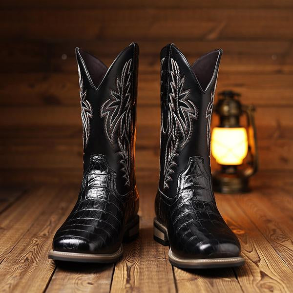 MEN'S VINTAGE STONE EMBROIDERED COWBOY BOOTS 51924600S