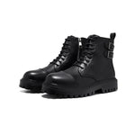 MEN'S CASUAL AND VERSATILE ZIPPER WORK LACE BOOTS 81878133S