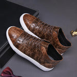 MEN'S CROCODILE PATTERN BUSINESS HIGH-TOP SNEAKERS 06290933S