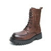 MEN'S RETRO SOLID COLOR LACE UP BOOTS 61039602YL