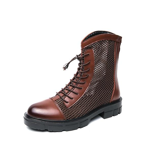 MEN'S UNIQUE BREATHABLE DESIGN LACE UP BOOTS 02790544YL