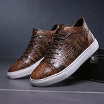 MEN'S CROCODILE PATTERN BUSINESS HIGH-TOP SNEAKERS 06290933S