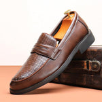 MEN'S ROUND HEADED RETRO CASUAL LEATHER SHOES 24293236YL