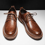 MEN'S RETRO LACE-UP WORK STYLE LEATHER SHOES 72208206S