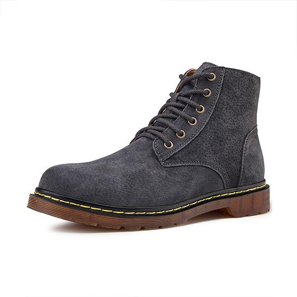 MEN'S RETRO RUBBER SOLE WEAR-RESISTANT LACE-UP BOOTS 70436186S