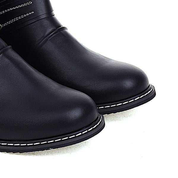 MEN'S RETRO ZIPPER LEATHER BOOTS 00992662YL