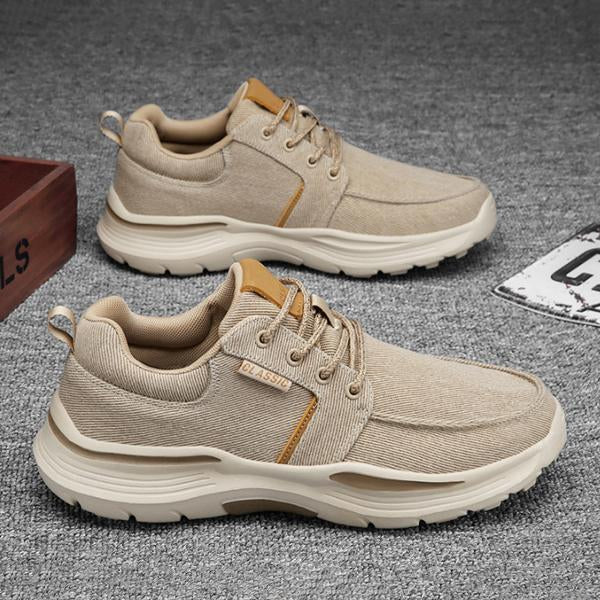 MEN'S CANVAS THICK-SOLED LACE-UP WALKING SHOES 69364242S