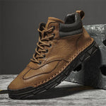 MEN'S THICK SOLED LACE UP CASUAL LEATHER SHOES 20554264YL