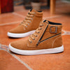 MEN'S BELT BUCKLE LACE-UP HIGH-TOP CASUAL SHOES 42210186S