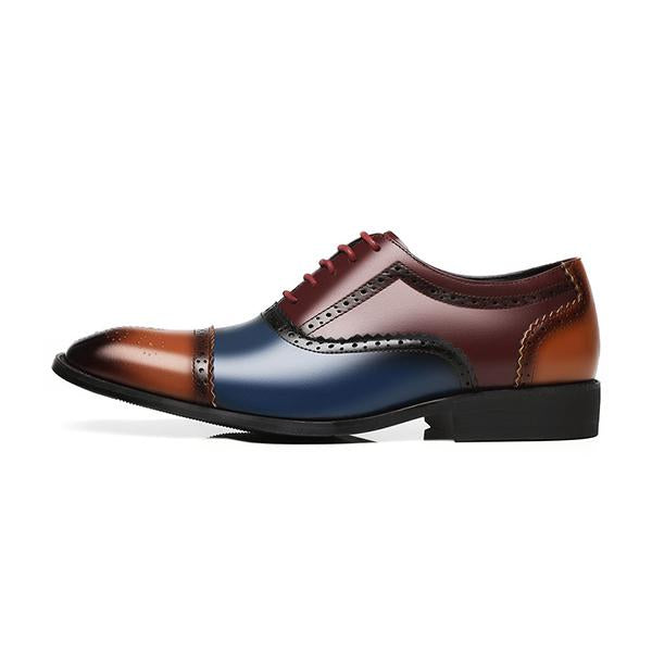 Men's Brogue Colorblock Carved Groom Shoes 54036752S